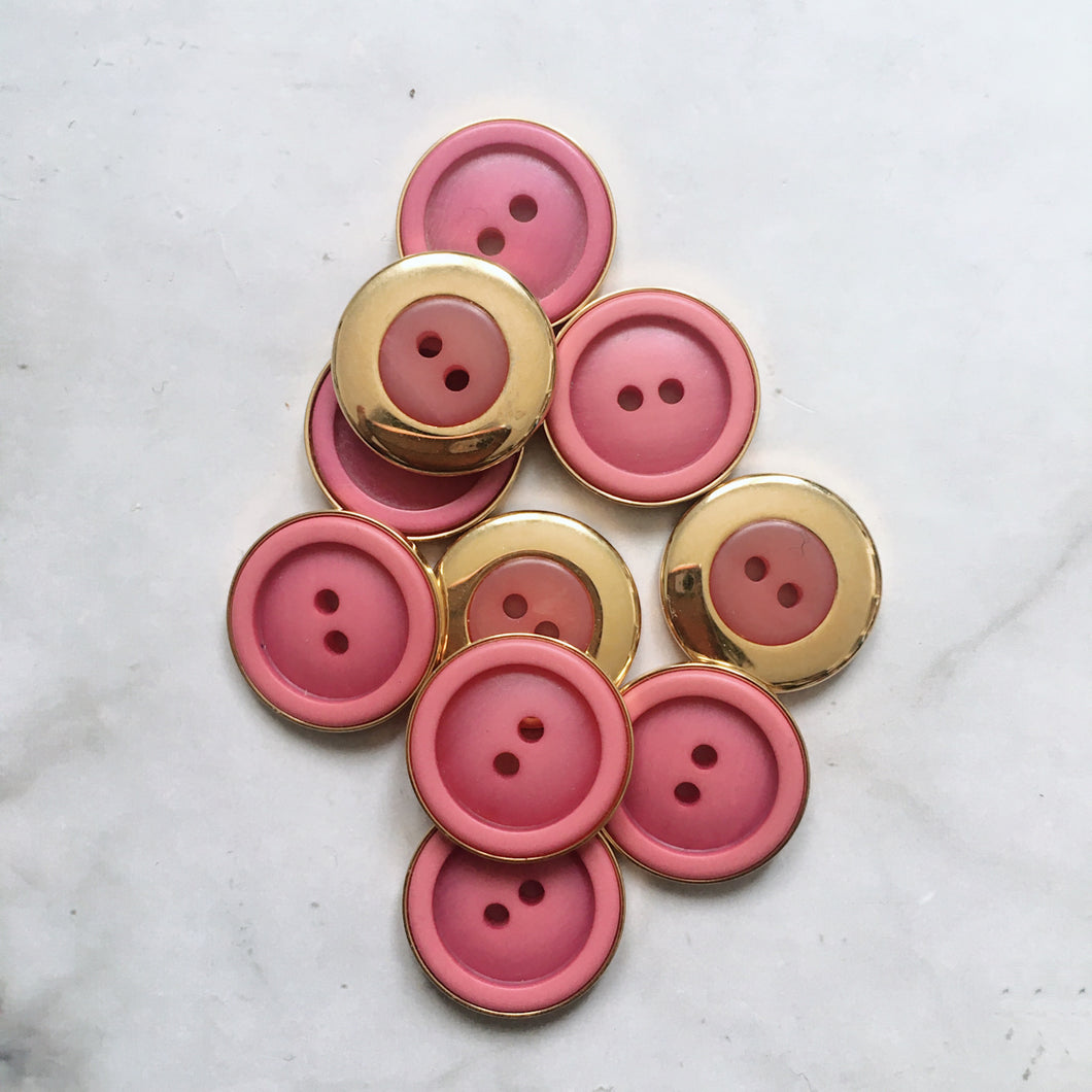 LOT DE 10 BOUTONS ROSA 20MM