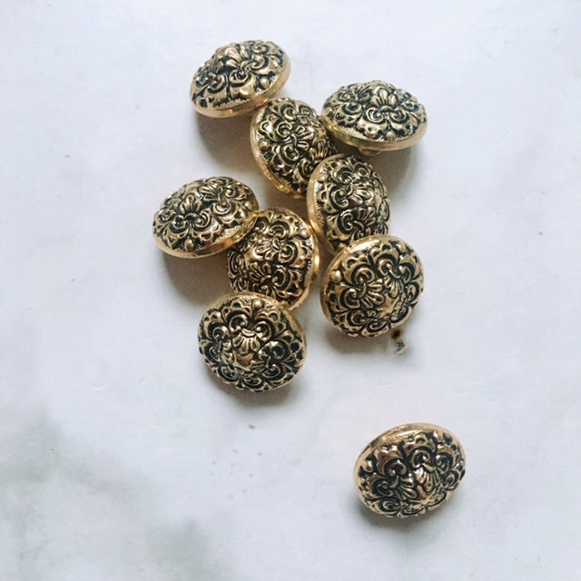 LOT DE 10 BOUTONS ROSACE 18MM