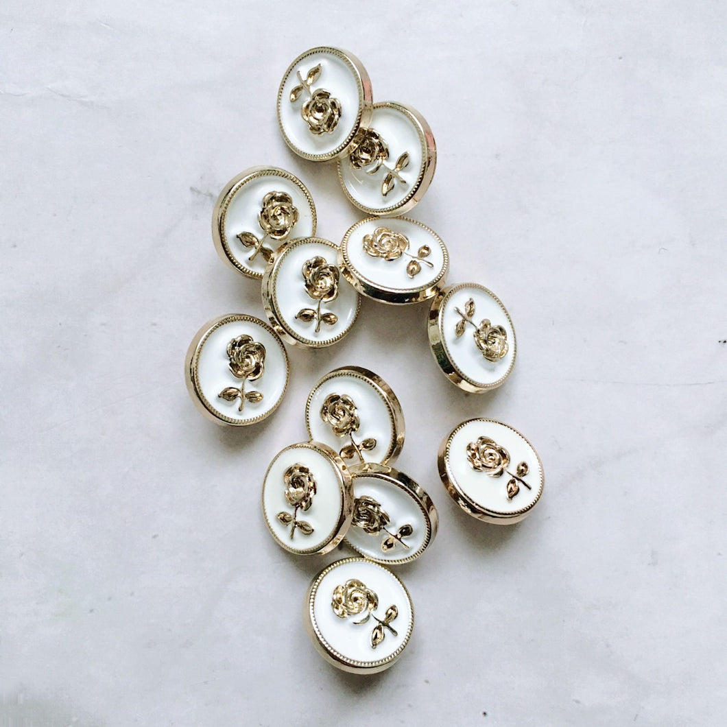 LOT DE 12 BOUTONS FLO 12MM
