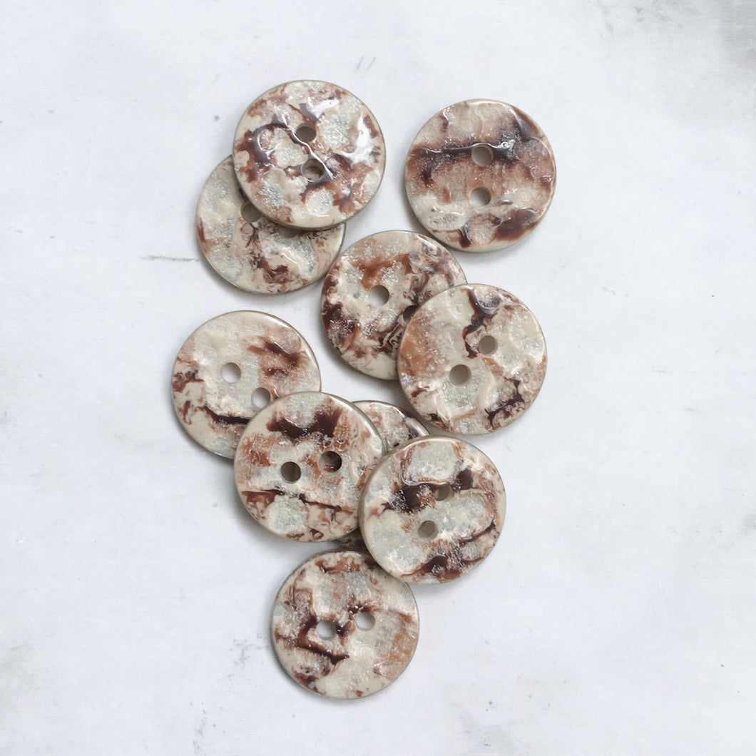 LOT DE 10 BOUTONS DI ROSA 18MM