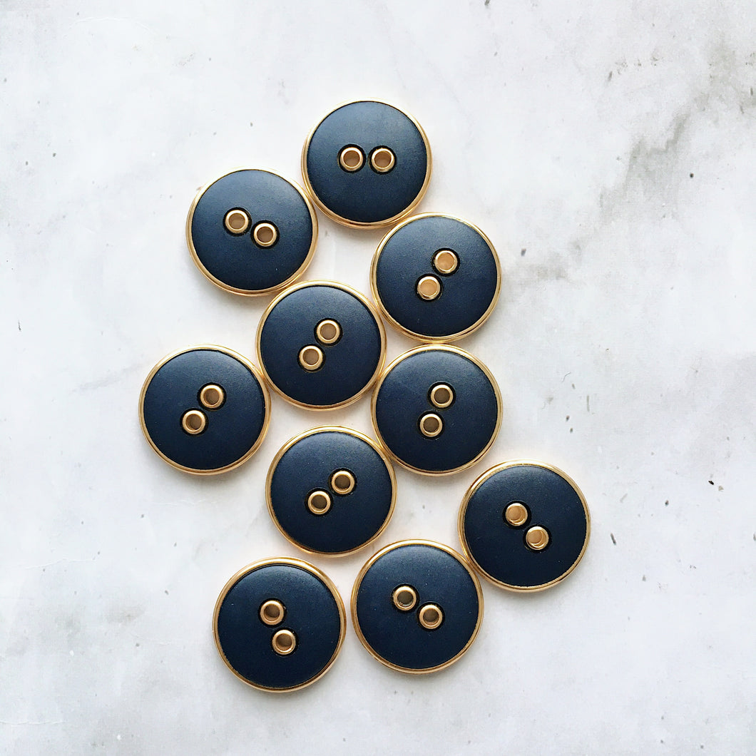 LOT DE 5 BOUTONS OLIVE BLEU 18mm